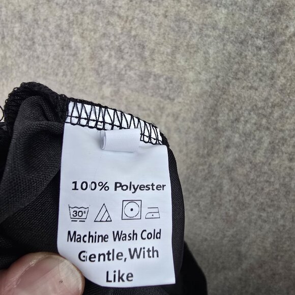 Black Flared Bell Bottom Pants Womens Elastic Waist Polyester Stretch Size 4xl - Picture 3 of 6